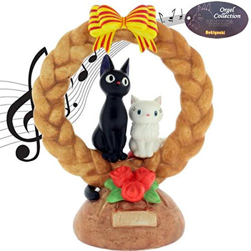 "Kiki's Delivery Service" Music Box Jiji & Lily Bread Wreath