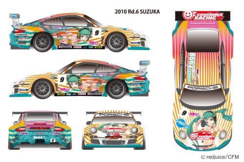 Hatsune Miku 2010 Hatsune Miku GOOD SMILE Racing Porsche 911 GT3 R (Porsche 997 GT3 R-Round 6 (Suzuka) version)-1/24 scale-Itasha GOOD SMILE Racing-Fujimi