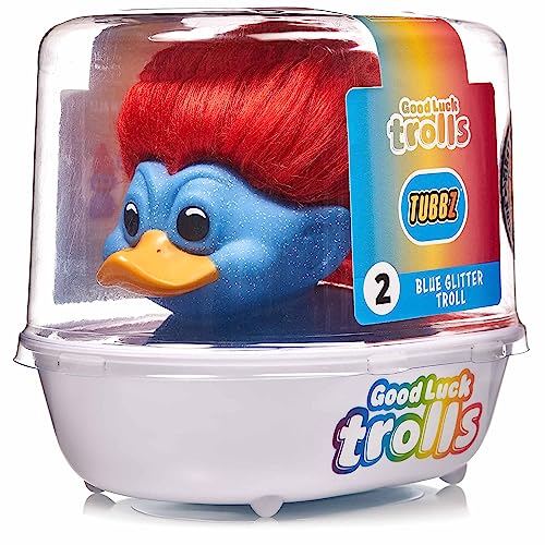 TUBBZ Good Luck Trolls Glitter Blue Troll