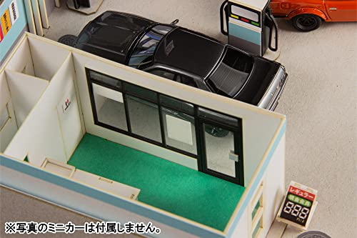 1/64 Scale Paper Kit Gas Station in Town (Sanko Sekiyu)