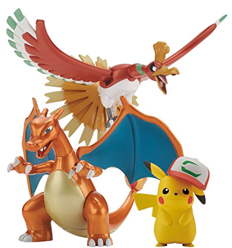 "Pokemon" PokePla Ho-Oh & Charizard & Satoshi's Pikachu Set