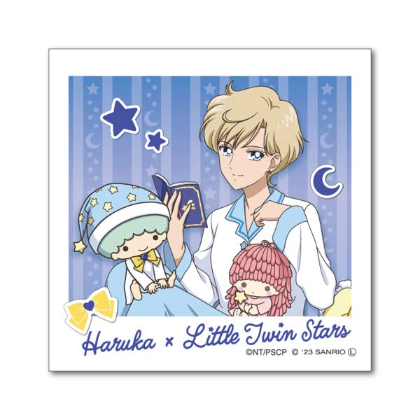 "Pretty Guardian Sailor Moon" Series x Sanrio Characters Die-cut Sticker Mini Tenoh Haruka x Little Twin Stars