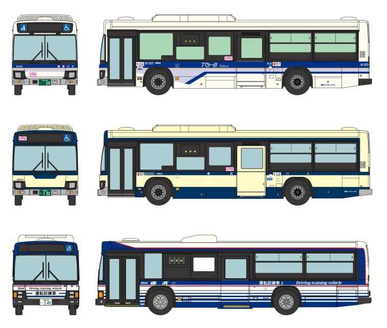 The Bus Collection Tobu Bus Foundation 20th Anniversary Reproduction Pre-painted 3 Car Set