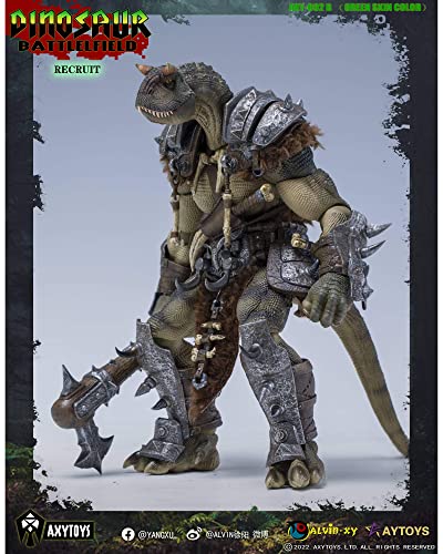 AXYTOYS "THE DINOSAUR BATTLEFIELD" AXY002B ROOKIE SOLDIER (GREEN) 1/12 SCALE ACTION FIGURE