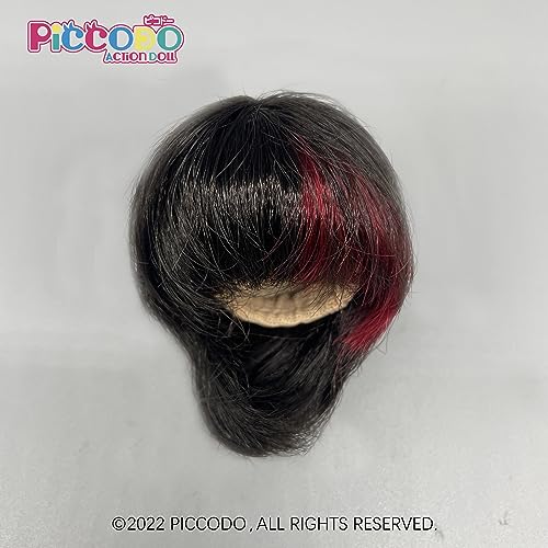PICCODO DOLL WIG MULLET HAIR (RED HIGHLIGHT)