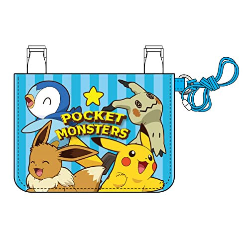 "Pokemon" Mini Odekake Wallet with Neck Cord Blue PM-3832-BLE