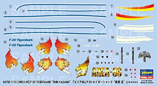 F-20 Tigershark-escala 1/72-Área 88-Hasegawa