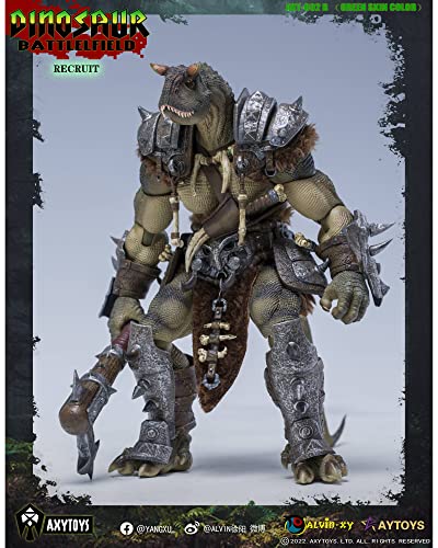 AXYTOYS "THE DINOSAUR BATTLEFIELD" AXY002B ROOKIE SOLDIER (GREEN) 1/12 SCALE ACTION FIGURE