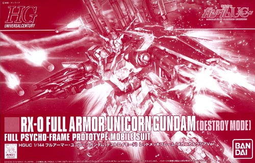 RX-0 Full Armor Unicorn Gundam (Red Coated frame/Mechanical Clear ver. version) - 1/144 scale - HGUC, Kidou Senshi Gundam UC - Bandai