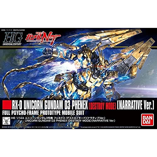 RX-0 Unicorn Gundam 03 Fhenex (Modo Destruyente, versión Narrativa Ver. Versión) - 1/144 Escala - Hguc Kidou Senshi Gundam NT - Bandai