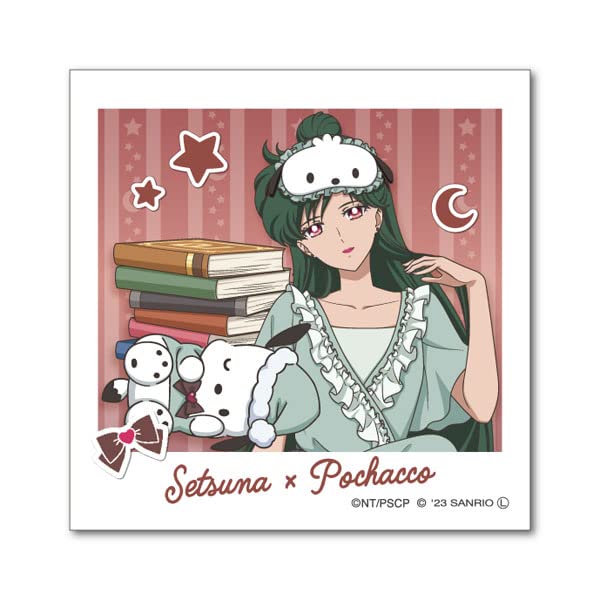 "Pretty Guardian Sailor Moon" Series x Sanrio Characters Die-cut Sticker Mini Meioh Setsuna x Pochacco