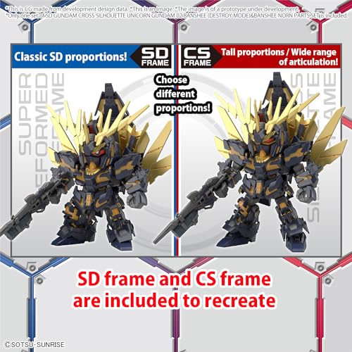 SD Gundam Cross Silhouette "Mobile Suit Gundam Unicorn" Unicorn Gundam 2 Banshee & Banshee Norn Parts Set