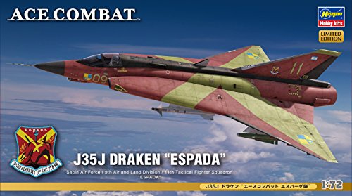 J35j Draken (Ass Combat Espada Corps Version) - 1/72 Skala - Air Combat - Hasegawa