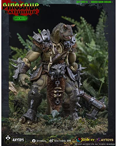 AXYTOYS "THE DINOSAUR BATTLEFIELD" AXY002B ROOKIE SOLDIER (GREEN) 1/12 SCALE ACTION FIGURE