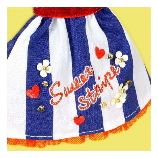 【Cross World Connections】Produced by Junie Moon Dear Darling Fashion for Dolls Sandy Stripe Dress Set (22cm) Navy