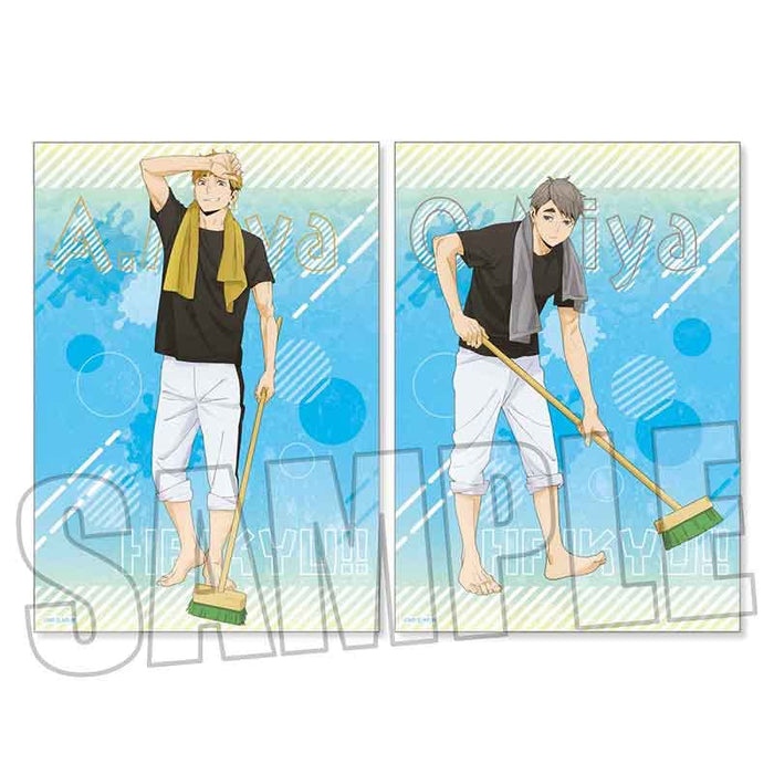 Raku Pita Poster "Haikyu!!" Miya Atsumu & Miya Osamu Pool Cleaning Ver.