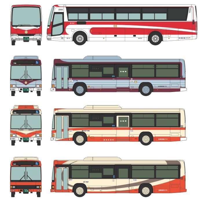 The Bus Collection Hokuriku Railroad Foundation 80th Anniversary Successive Color 4 Car Set