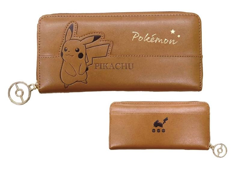 "Pokemon" Round Long Wallet Brown (Pikachu) PM-4052-BR