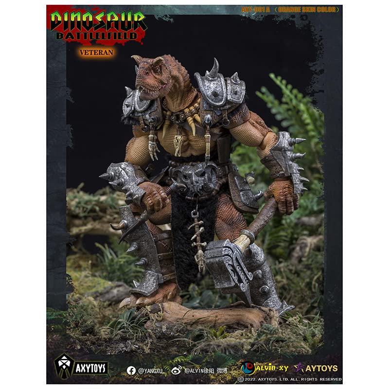 AXYTOYS "THE DINOSAUR BATTLEFIELD" AXY001A VETERAN SOLDIER (ORANGE) 1/12 SCALE ACTION FIGURE