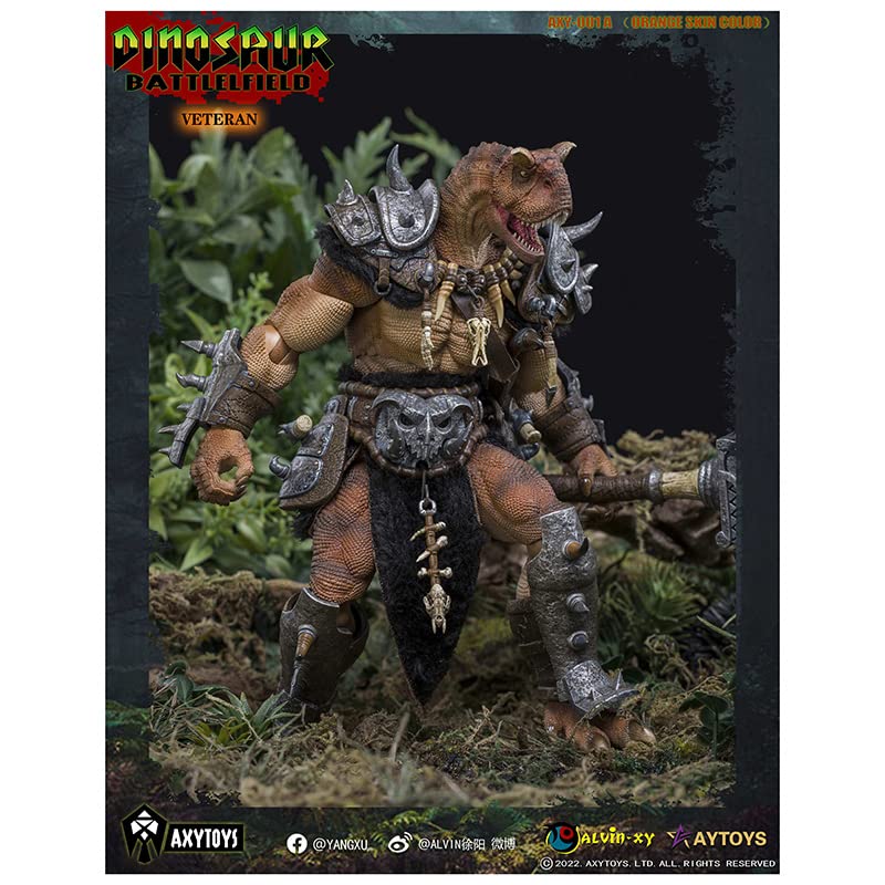 AXYTOYS "THE DINOSAUR BATTLEFIELD" AXY001A VETERAN SOLDIER (ORANGE) 1/12 SCALE ACTION FIGURE