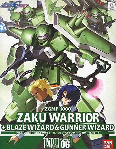 ZAGMF-1000 Zaku Warrior Zaku Warrior + Blaze & Gunner Wizard - 1/100 échelle - 1/100 Gundam Seed Destiny Série modèle (06) Kidou Senshi Gundam Seed Destiny - Bandai