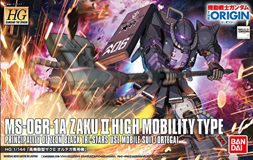 MS-06R-1A Zaku II Alta mobilità Tipo di mobilità (versione Black Tri-Stars) - Scala 1/144 - HG Gundam L'origine (# 05) Kicou Senshi Gundam: The Origin - Bandai