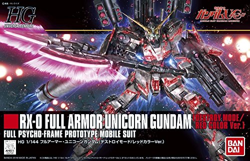RX-0 Full Armour Unicorn Gundam Rx-0 Unicorn Gundam (version du mode Détruire) - 1/144 échelle - HGUC (# 199), Kidou Senshi Gundam UC - Bandai