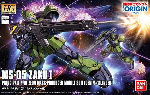MS-05B Zaku I (Denim/Slender unit version) - 1/144 scale - HG Gundam The Origin, Kidou Senshi Gundam: The Origin - Bandai