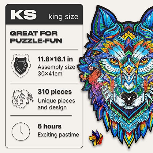 Majestic Wolf 310 Piece KS Size
