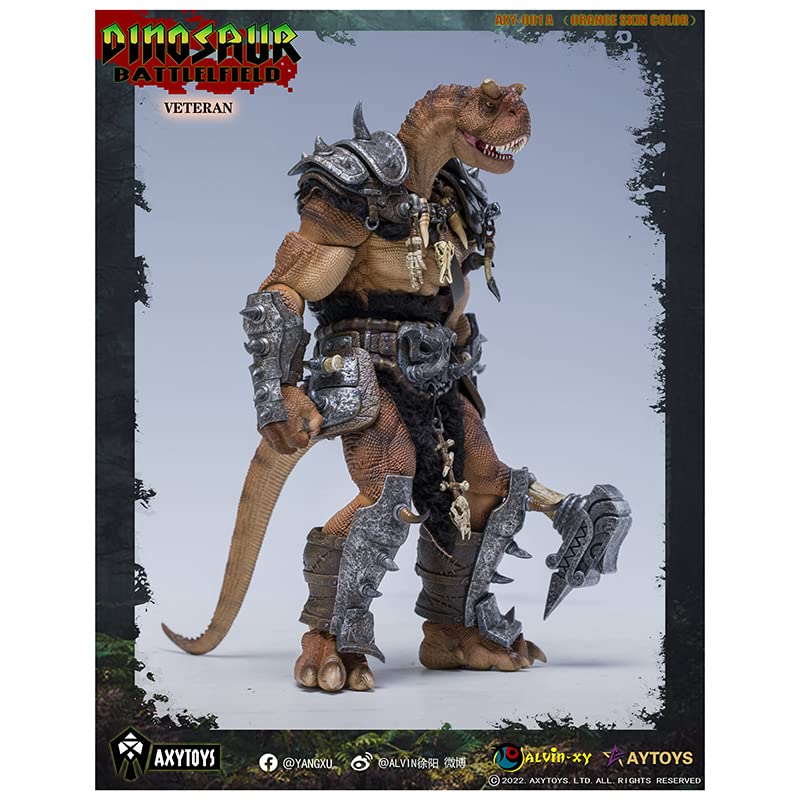 AXYTOYS "THE DINOSAUR BATTLEFIELD" AXY001A VETERAN SOLDIER (ORANGE) 1/12 SCALE ACTION FIGURE