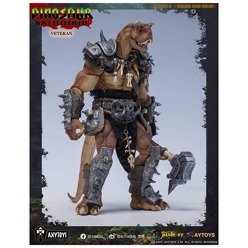 AXYTOYS "THE DINOSAUR BATTLEFIELD" AXY001A VETERAN SOLDIER (ORANGE) 1/12 SCALE ACTION FIGURE