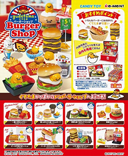 Gudetama Burger Set, Burger Shop Miniature Re-Ment Sanrio Series Gudetama - Re-Ment