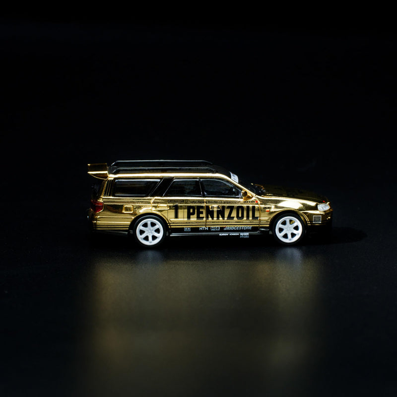 1/64 NISSAN STAGEA GOLD CHROME