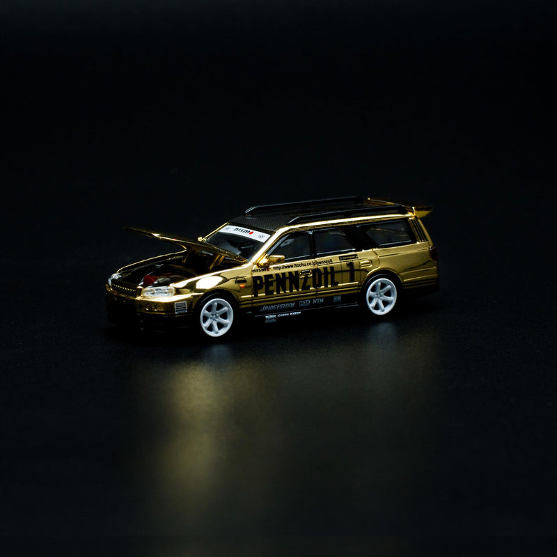 1/64 NISSAN STAGEA GOLD CHROME