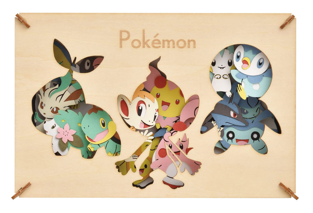 "Pokemon" Paper Theater -Wood Style- PT-WL15 Sinnoh Region Pokemon