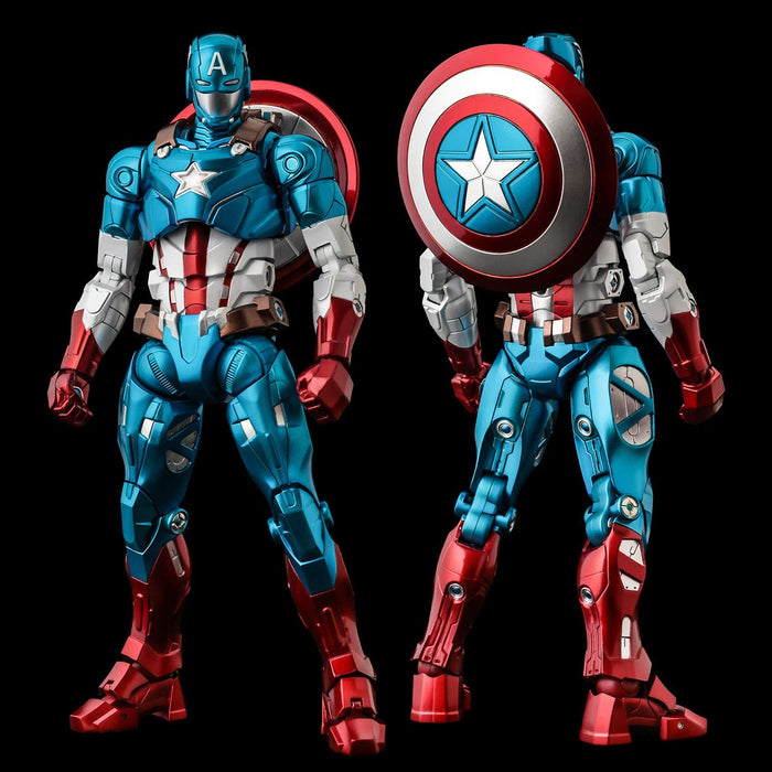 "Marvel" luchando contra la armadura Capitán América (Sentinel)