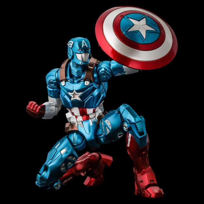"Marvel" luchando contra la armadura Capitán América (Sentinel)