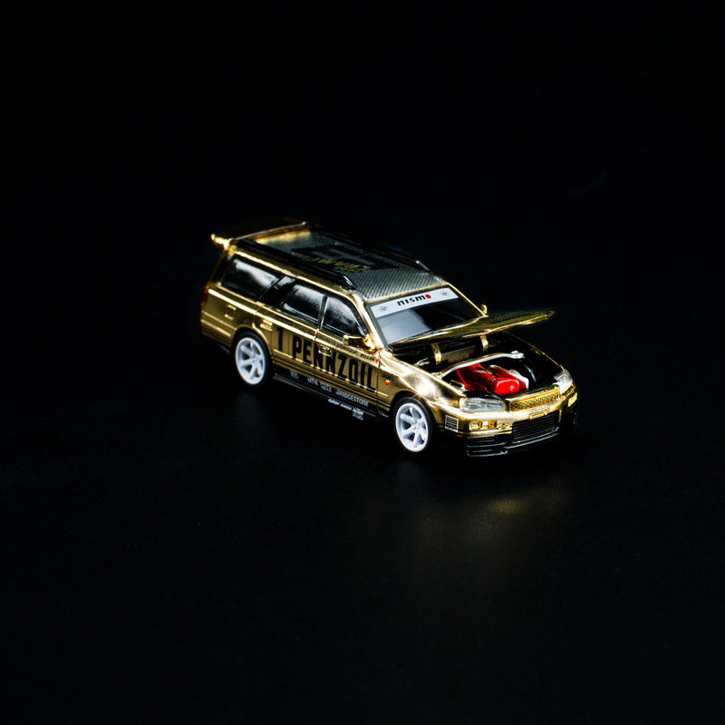 1/64 NISSAN STAGEA GOLD CHROME