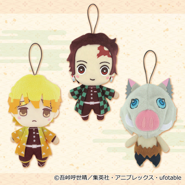 Dämon Slayer: Kimetsu Nein Yaiba-Kamado Tanjirou / Agatsuma Zenitsu / Hashibira Inouke-Plüschband (Furyu)