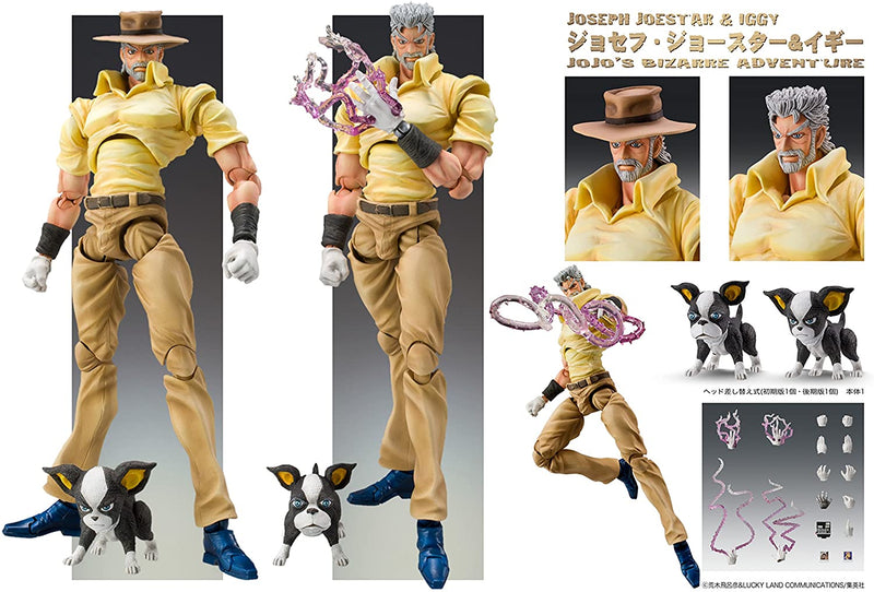 JoJo's Bizarre Adventure Super Action Statue Joseph Joestar & Iggy