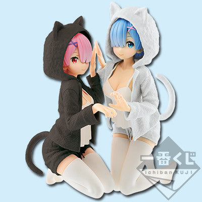 "Re:Zero Starting Life in Another World" Ichiban Kuji Rem & Rum Figure Nyanko Mode Last One Version